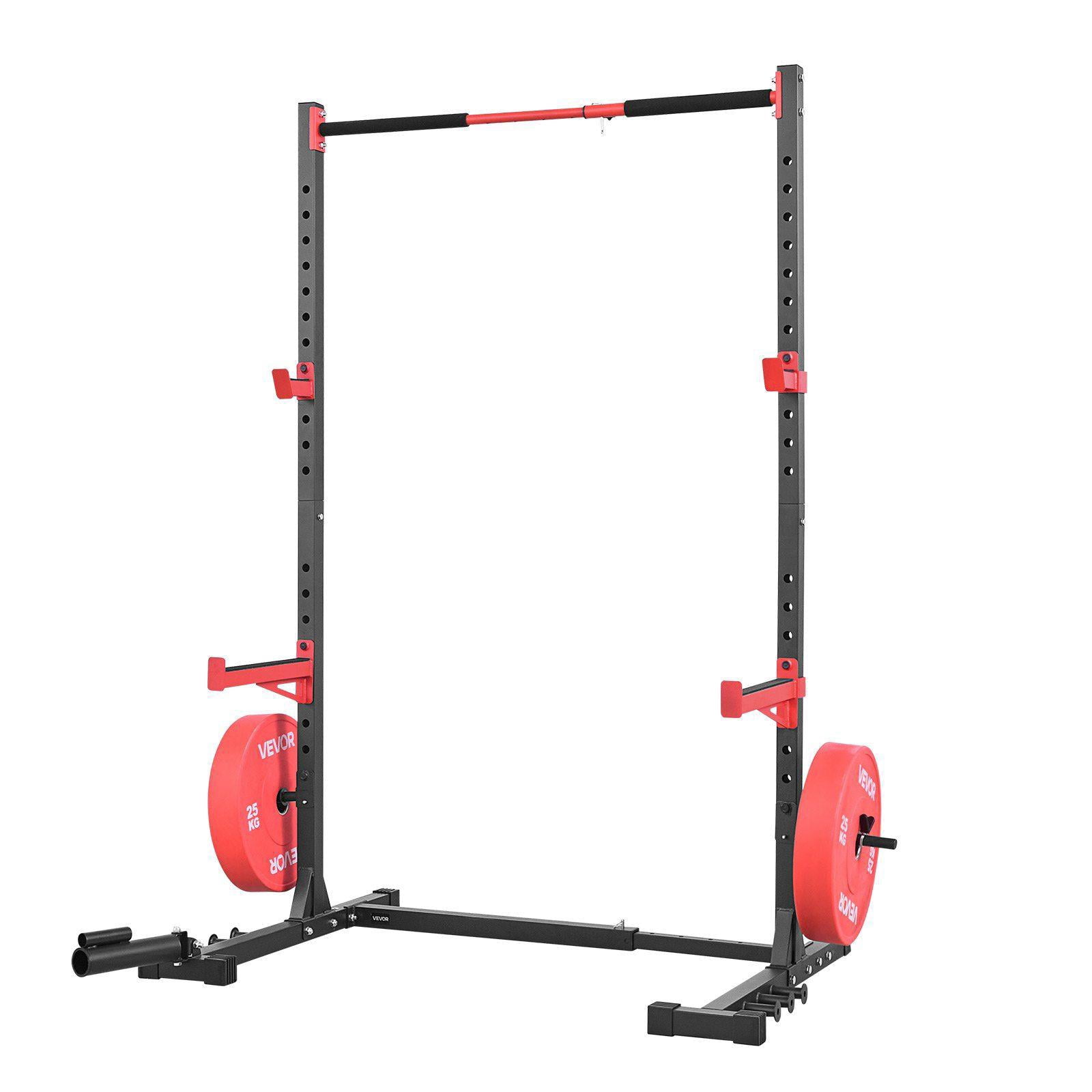 Multifunctional Power Cage Rack for Home Gym with Adjustable Width 6 Band Pegs Landmine Attachment Safety Bars for Bench Press Squat Pull Up Strength Training