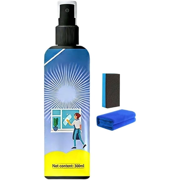 Multifunctional Powerful Glass Cleaner in Spray Form, Instant Shine Ceramic Glass Cleaner, Foaming Glass Cleaner Spray for Indoor and Outdoor Glass Surfaces (1PCS)