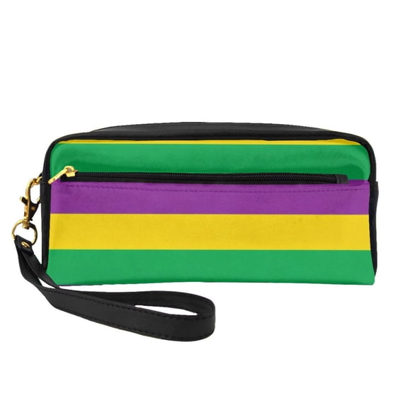 Multifunctional Printed Makeup Pouch Mardi Jester Leather Travel Cosmetic Bag Portable Storage Bag