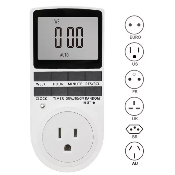 Multifunctional Programmable Timer  Socket Timer with Countdown and 7 Days Number