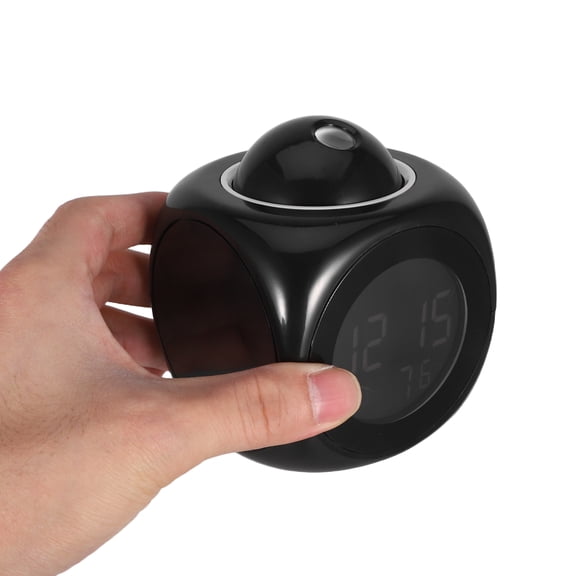 Multifunctional Projection Alarm Clock with LED Voice Talking Function Digital Alarm Clock 12 /24 Hour With Snooze Hourly Chime (Black)