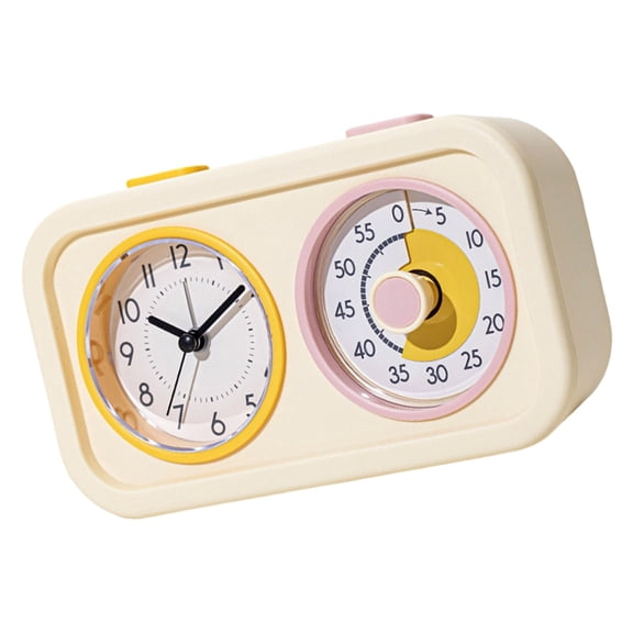 Multifunctional Quiet Visual Timer With Double Screen Display Alarm Clock Time Management Tool For Cooking And Study