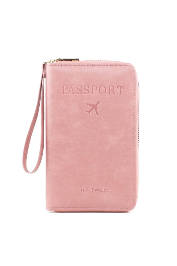 Multifunctional RFID-Blocking Travel Passport Wallet with Zipper Closure for Phone and Cards Compact Water-Resistant Organizer