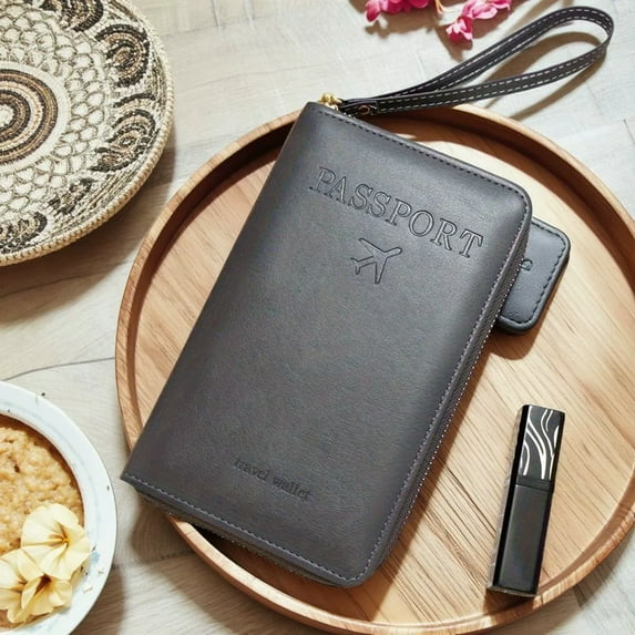 Multifunctional RFID Passport Wallet And Phone Holder For Travel Security And Organized Storage