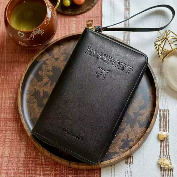 Multifunctional RFID Passport Wallet And Phone Holder For Travel Security And Organized Storage