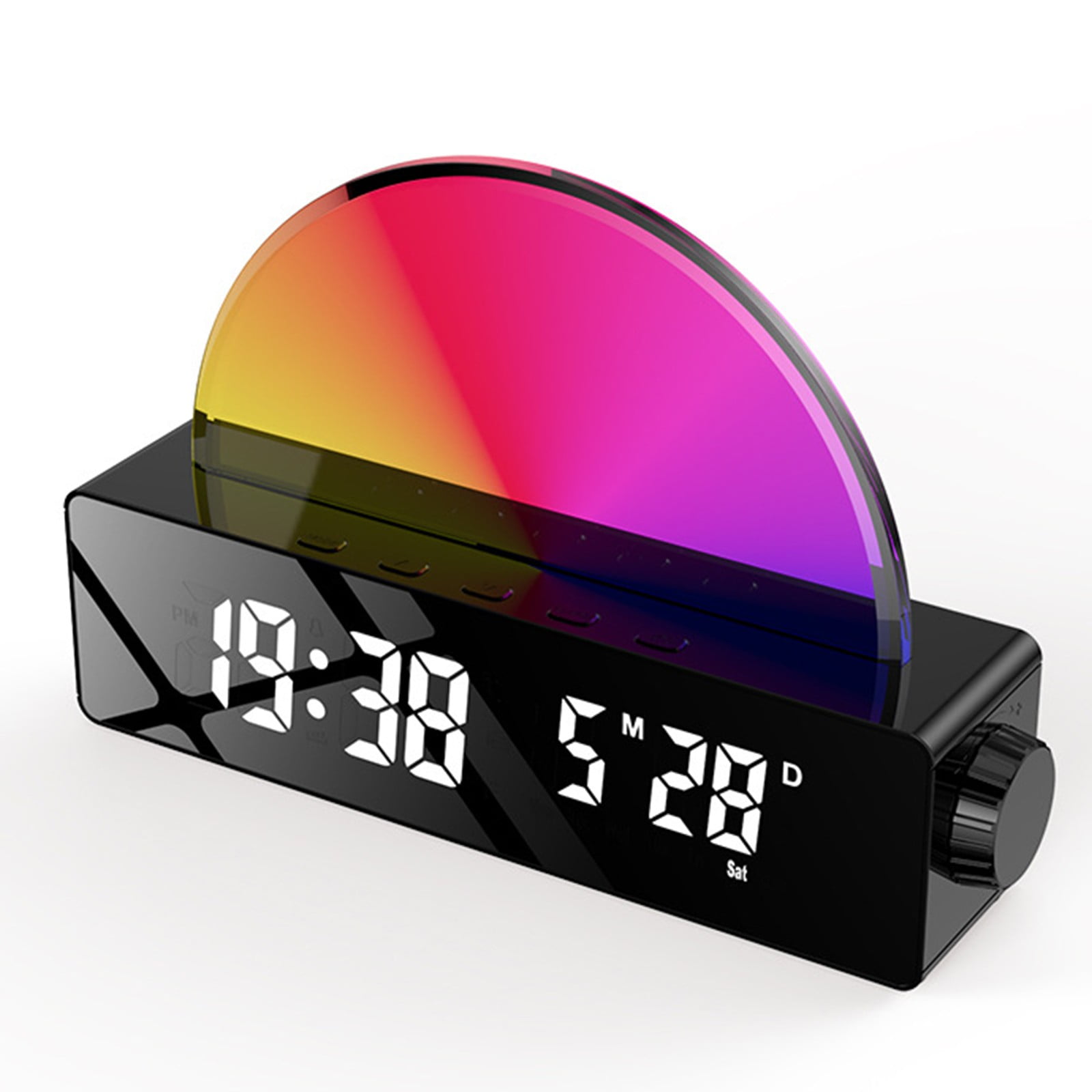 Multifunctional RGB Alarm Clock with USB Ports Temperature Display