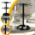 thumbnail image 1 of Multifunctional Rack Jewelry Organizer - 2 Tier Rotating Bracelet Display Stand with 16 Hooks Adjustable Height Stable Base & Ring Holder for Keychains, 1 of 8