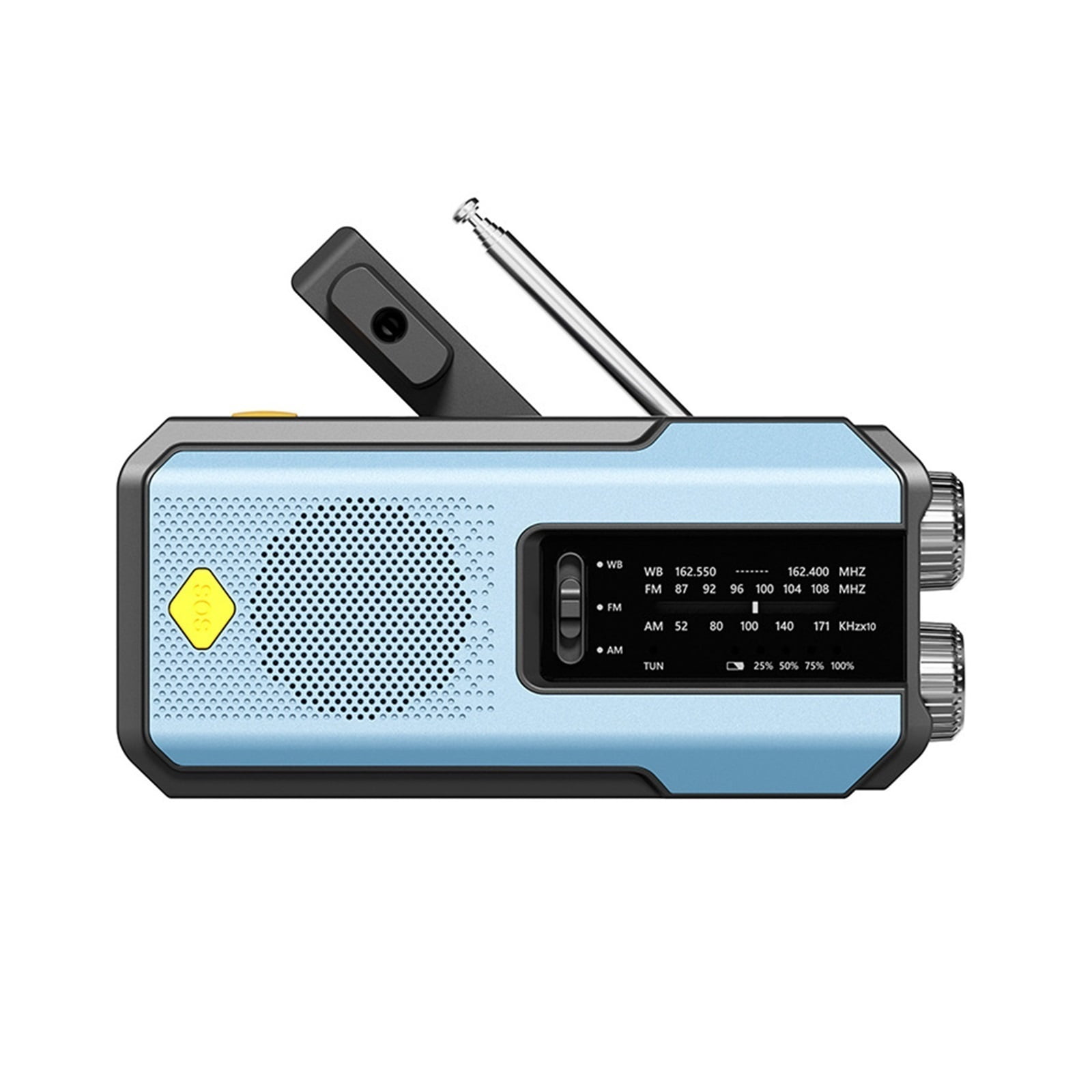 Multifunctional Radio Hand Crank Solar USB Charging FM AM WB 2000mAh Weather Radio Emergency LED Flashlight Torch Power Bank