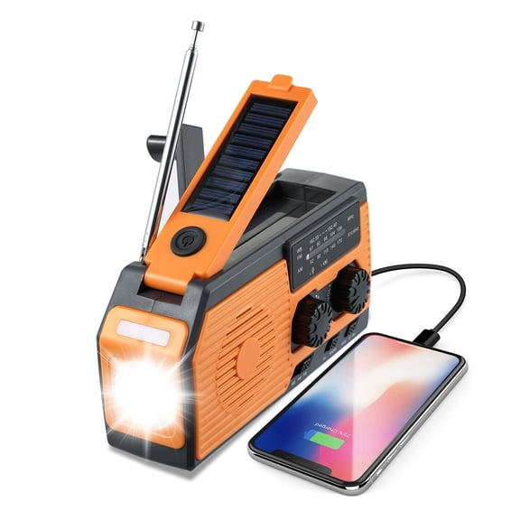 Multifunctional Radios FM AM WB NOAA Hand Crank Solar USB Charging Radio Emergency LED Flashlight Power Bank 5000mAh