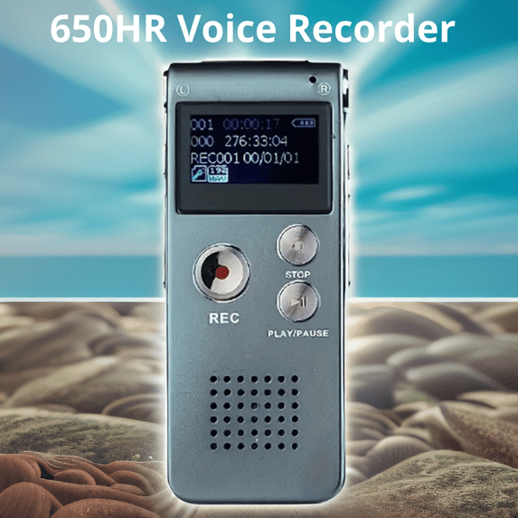 Multifunctional Rechargeable 8GB 650HR Digital Audio Voice Recorder Dictaphone MP3 Player
