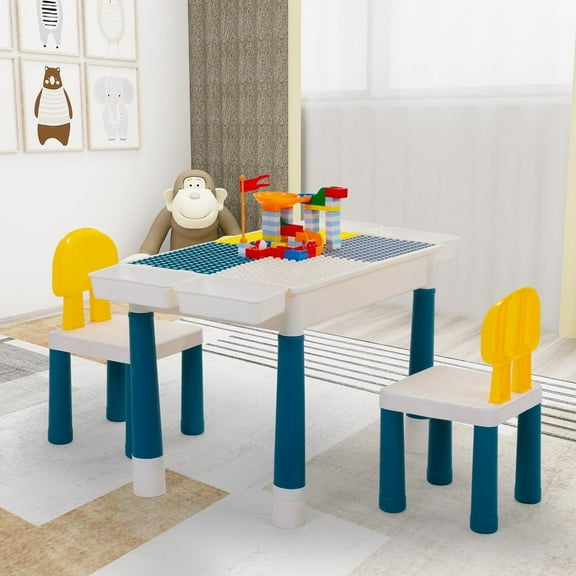Multifunctional Rectangular Building Block Table (with DIY Blocks)