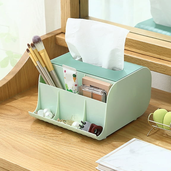 Multifunctional Rectangular Tissue Holder Cover Case Facial Tissue Paper Box Napkins Dispenser Container Stylish Remote Control Desk Storage for Living Room Bedroom Dressers Home Office