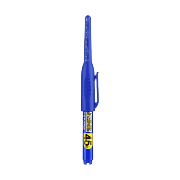 Multifunctional Red Measuring Pen with Ruler and Clip, Durable Plastic Construction, 45 Degree Angle Marker, Portable Tool for Students and Professionals