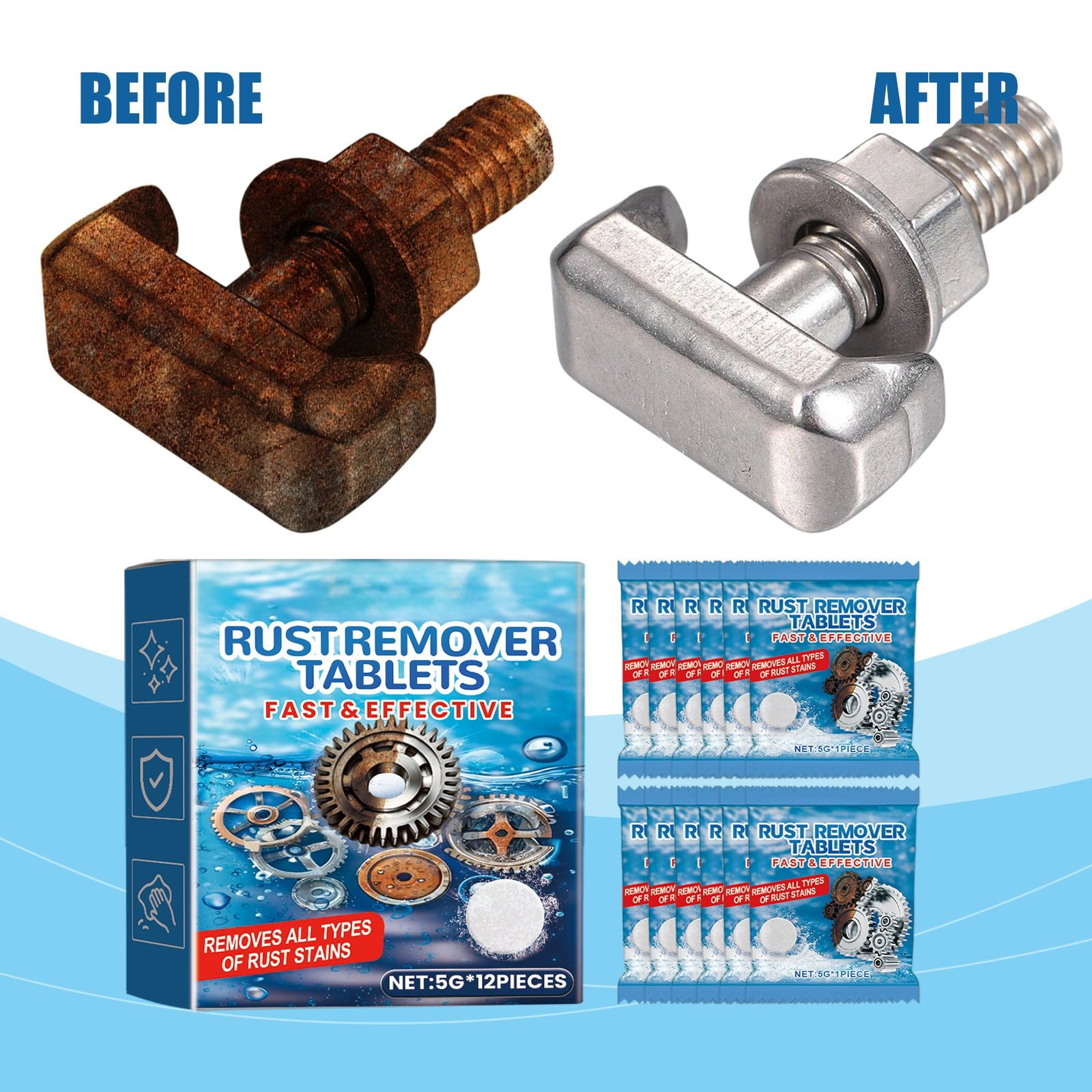 Multifunctional Removal Cleaning Tablets Metal Refurbishment Car Wheel