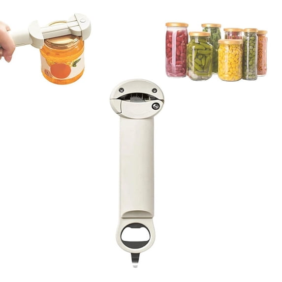 , Multifunctional Retractable Bottle Opener,Adjustable Multifunctional Stainless Steel Can Opener White