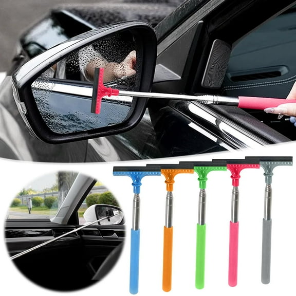 Multifunctional Retractable Car Wiper Cleaner for Windshield & Mirrors - Telescopic Handle, Portable, Non-Slip Grip, Soft Rubber Head - All-Weather Use, Compact Storage - 1 Pack
