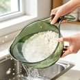 thumbnail image 1 of Multifunctional Rice Strainer With Handle Transparent Drain Colander Bowl For Rinsing Fruits Vegetables And Draining Pasta 9.1x6.3x3.5 Inch, 1 of 8