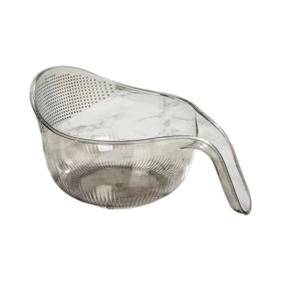 Multifunctional Rice Strainer with Handle, Fine Mesh Plastic Colander for Washing Fruits Vegetables Draining Pasta, Space-Saving Kitchen Basket