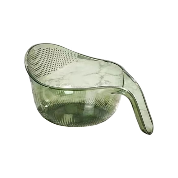 Multifunctional Rice Strainer with Handle, Fine Mesh Plastic Colander for Washing Fruits Vegetables Draining Pasta, Space-Saving Kitchen Basket