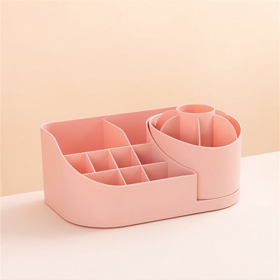 Multifunctional Rotating Storage Box with 4 Compartments - Desktop Organizer for Makeup Brushes, Pens, Office Supplies, Kitchen Utensils, 1-Pack