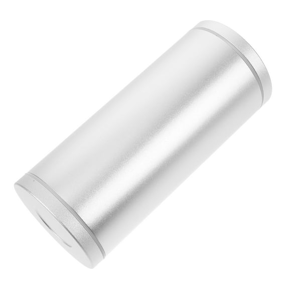 Multifunctional Round Tissue Box for Car with Aluminum Frame and Secure Clip Mount in Plated Silver