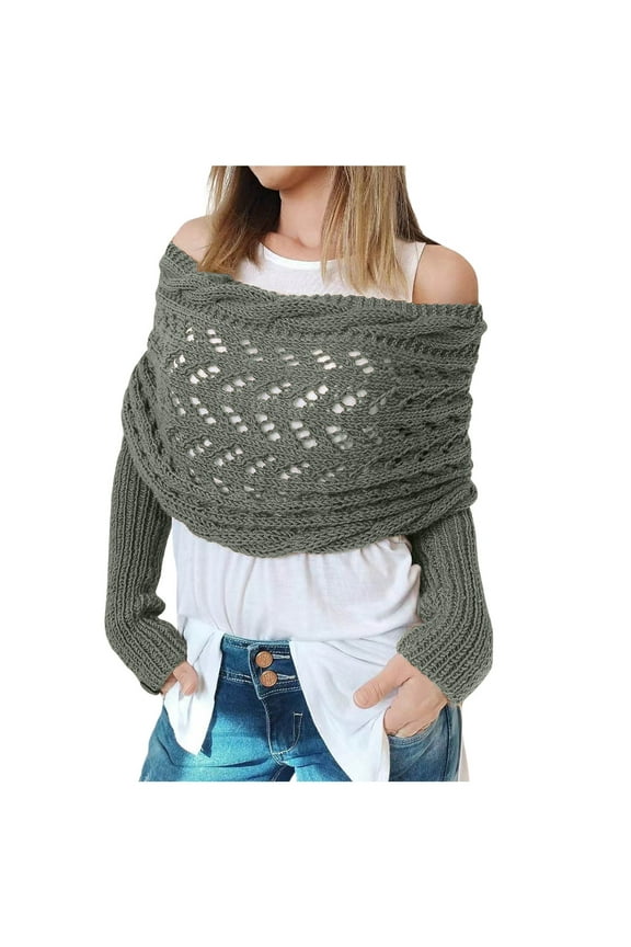 Multifunctional Scarf with Sleeves, Shrugs for Women, Scarf Sweater Wrap with Sleeves