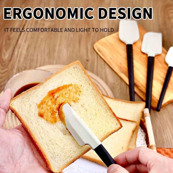 Multifunctional Scraper Baking Tool Soft Rubber Spatula with Wooden Handle Non-Stick & Flexible for Easy Mixing and Cleaning Ideal for Home Bakers and Professional Kitchens AKLJWH