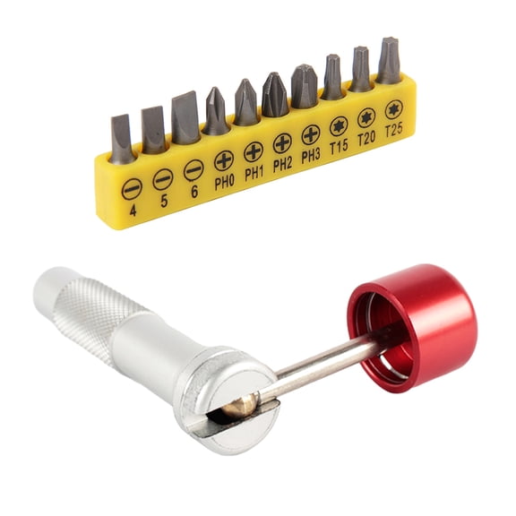 Multifunctional Screwdriver Set (10 Bit And 1Screwdriver Handle) 4 5 6 PH0 PH1 PH2 3 20 25 180 DegreeRotary