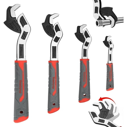 Multifunctional Self locking Wrench, Self Adjusting Pipe Wrench, 6 8 10 12 Inch Self Locking Adjustable Wrench, Non-Slip Handle, Chrome Vanadium Alloy Steel