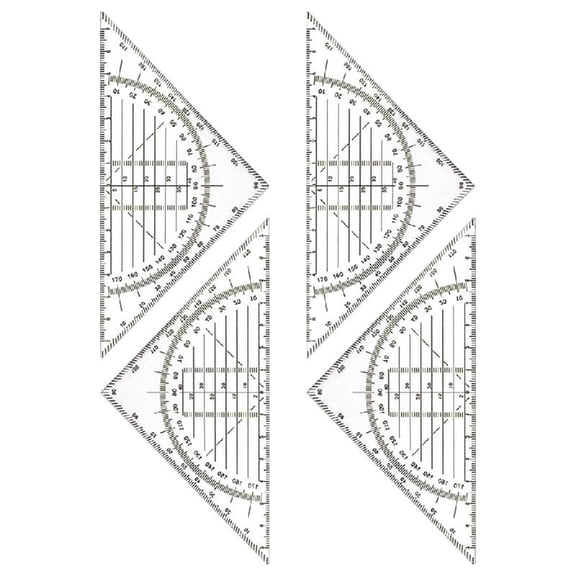 Multifunctional Set Square Math Protractor Geometry Measuring Tool Set Square Built-in 180 Degrees Protractors