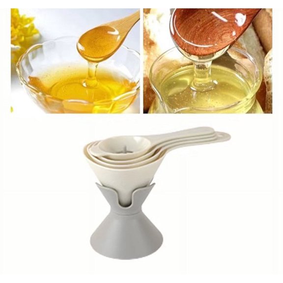 Multifunctional Set with Strainer Filter Filling Filter for Transfering Liquid Jam Oils Powder 6 in 1, Beige