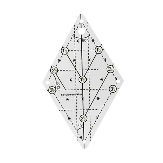 Multifunctional Sewing Ruler Fabric Cutting Ruler Acrylic Quilters Ruler 60 Degree Quilting Template Ruler