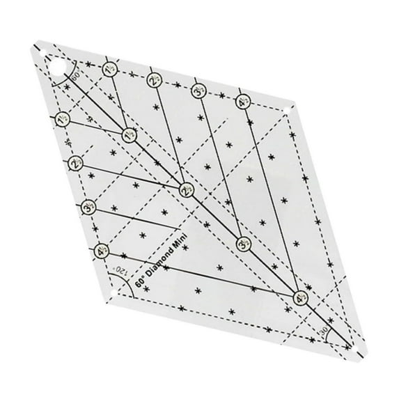 Multifunctional Sewing Ruler Fabric Cutting Ruler Acrylic Quilters Ruler 60 Degree Quilting Template Ruler