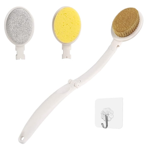 Multifunctional Shower Brush, Extra Long Handle For Enhanced Reach, Foldable Body Bath Brush With Soft Bristles, 3 In 1 Bath Brush Set For Improved Skin Health, Portable