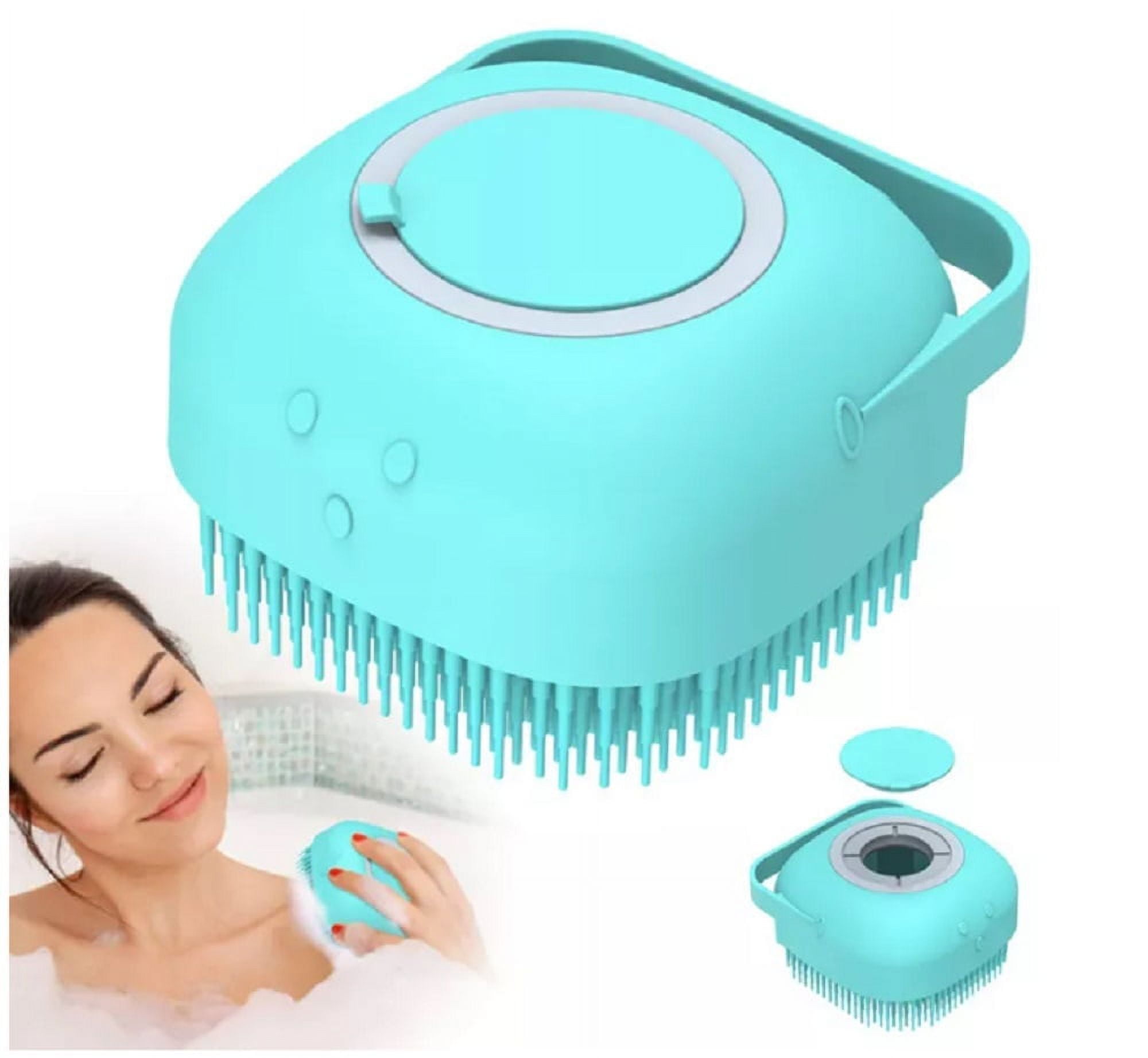 1-Pack Silicone Bath Body Brush with Soap Dispenser – 2-in-1