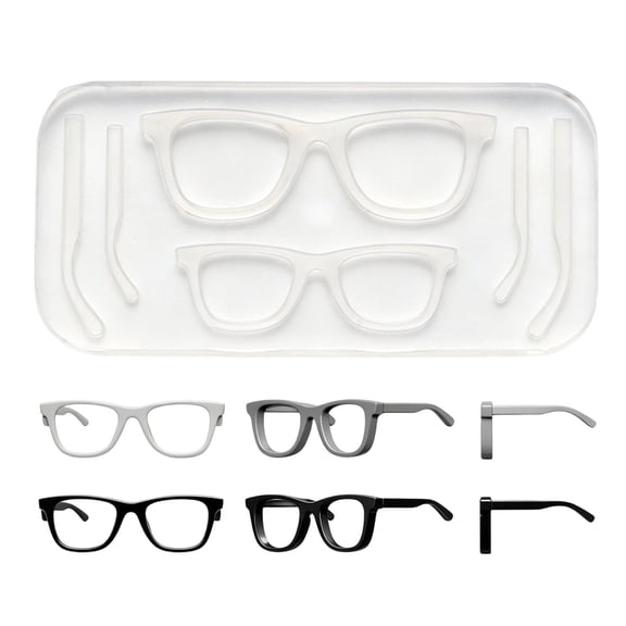 Multifunctional Silicone Crafting Mold Eyeglass Shape Art Project Molds for Epoxy Resin Crafts and Decorative Pendant