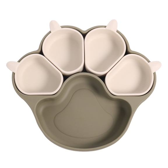 Multifunctional Silicone Bowl Set for Cats and Dogs – Suction Plate Child-Friendly Pet Dish Cat-Shaped Silicone Plates for Easy Feeding and