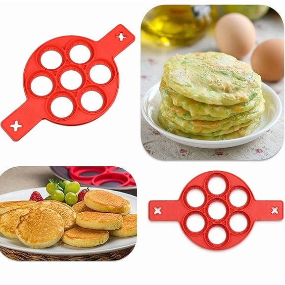 Multifunctional Silicone Pancake Maker  7-Hole Non-Stick Baking and Frying Ring Mold for Perfect Eggs, Burgers, and Home Cooking