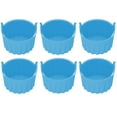 thumbnail image 1 of Multifunctional Silicone Ramekins 6 Pcs Baking Cups for Air Fryer Perfect for Muffins and Egg Dishes Non Design Blue, 1 of 9