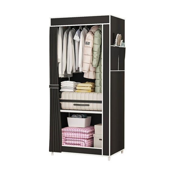 Multifunctional Simple Wardrobe, Portable Storage Closet, Closet Bedroom Household Assembly Cloth Closet Storage Closet Storage Organizers, with Covered, Waterproof