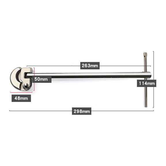 Multifunctional Sink Wrench Carbon Steel Faucet Sewer Pipes Bathroom Plumbing Installation Disassembly Tool 180 Movable Heads 8-28mm Clamping Ranges