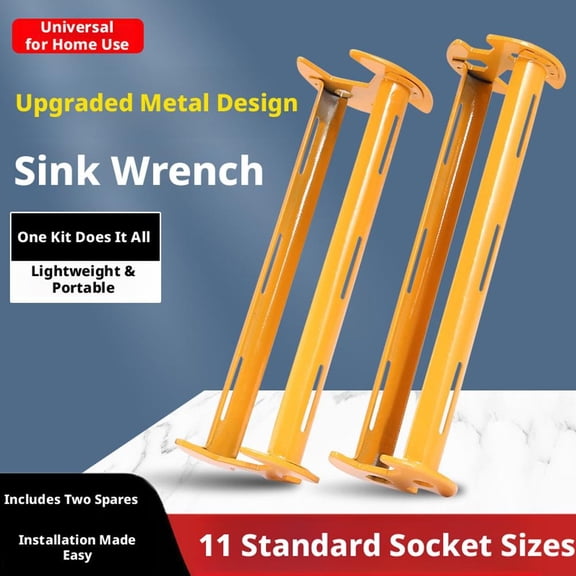 Multifunctional Sink Wrench Faucet Tool - 11 in 1 Plumbing Tool for Tight Spaces, Under Basin Wrench for Kitchen Bathroom Sink Installation and Repair, Heavy Duty Plumbing Wrench for Valves and Hoses