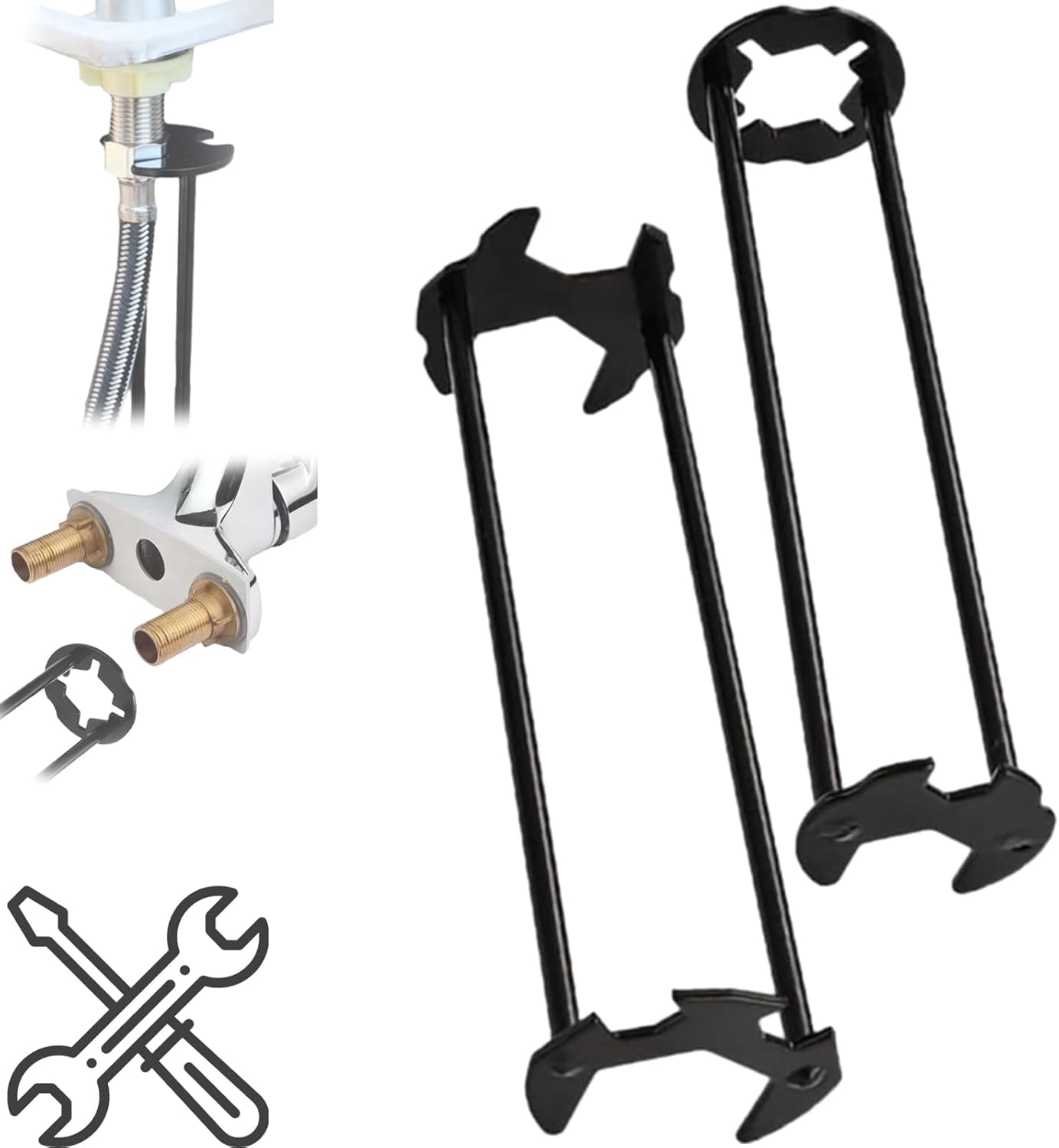 Multifunctional Sink Wrench for Plumbing Repair – Under Sink Basin Wrench for Tight Spaces, Faucet Wrench for Undermount Sink, Kitchen & Bathroom Repair Tool (1 set)