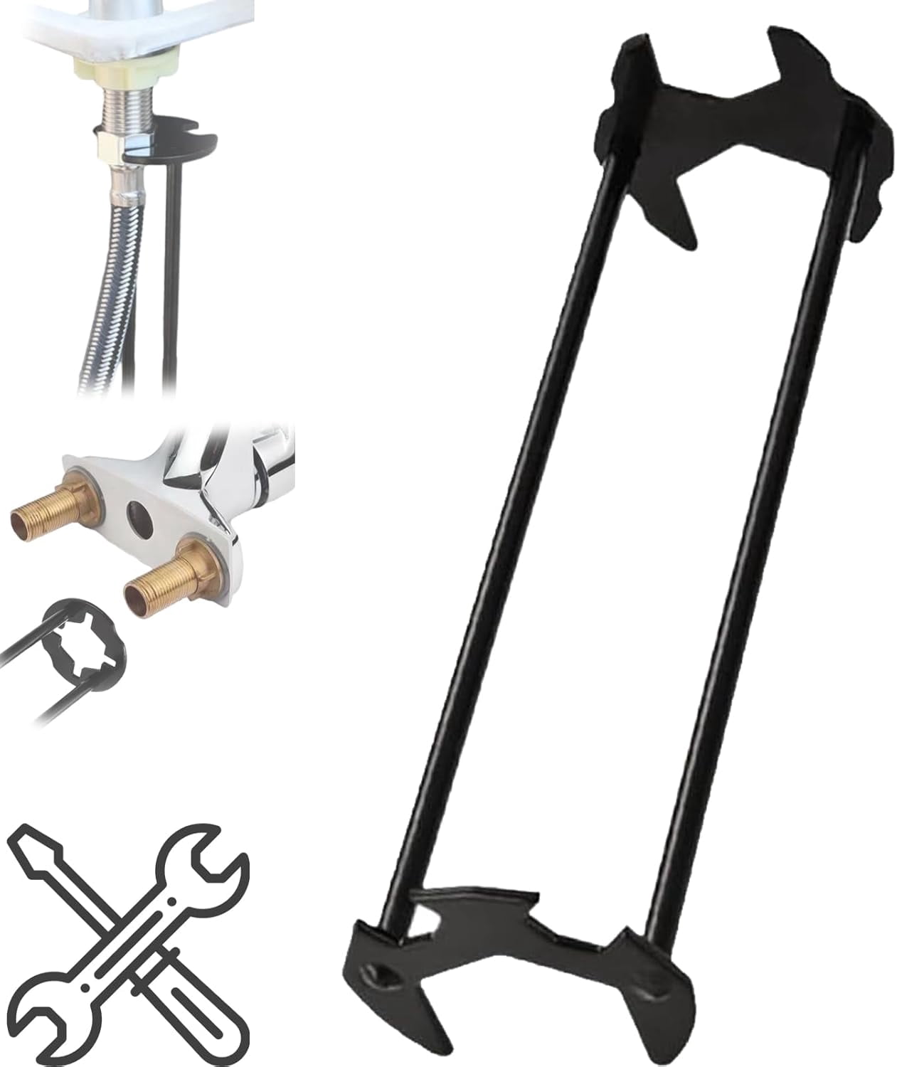 Multifunctional Sink Wrench for Plumbing Repair – Under Sink Basin Wrench for Tight Spaces, Faucet Wrench for Undermount Sink, Kitchen & Bathroom Repair Tool (#A)