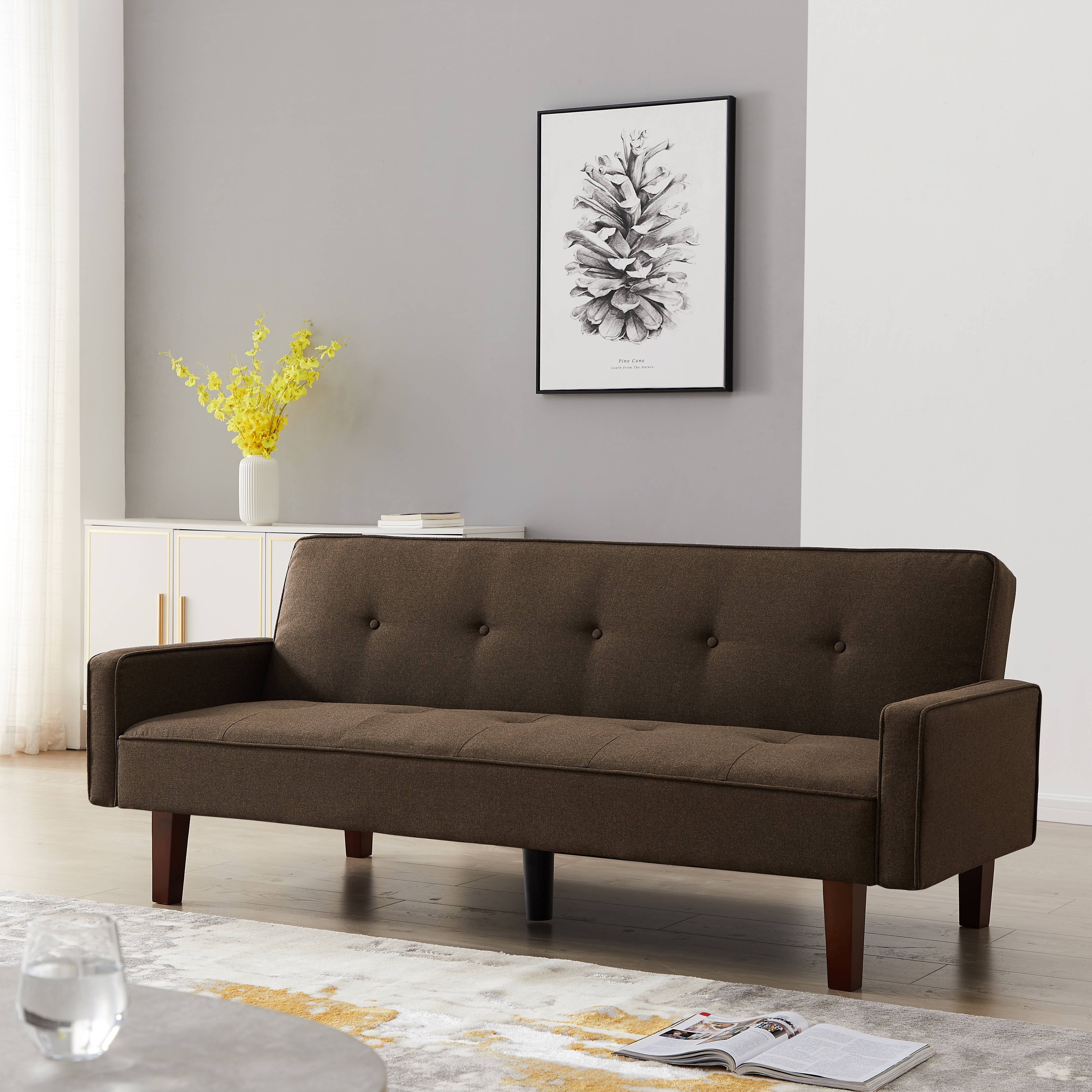 Multifunctional Sleeper Sofa Couch Recliner Convertible Bed Modern Adjustable Futon Couch Bed Home Upholstered Sofa Bed with Reversible Chaise