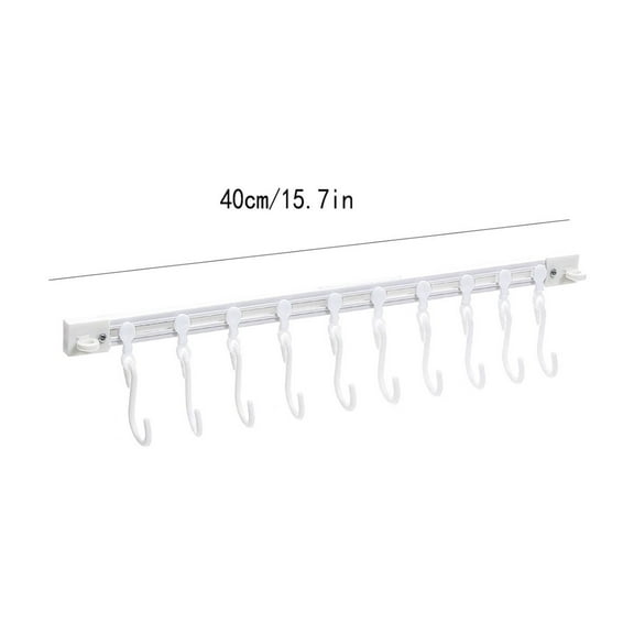 Multifunctional Slide Rail Hook, Kitchen Sliding Track Storage Hook, Space-Saving Hanging Organizer, Movable Rail Hanger for Kitchen Utensils, Spoons, Towels and Daily Household Item Arrangement