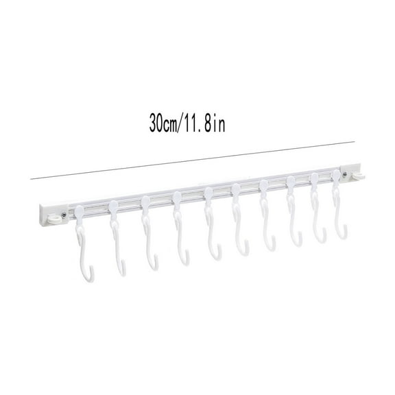 Multifunctional Slide Rail Hook, Kitchen Sliding Track Storage Hook, Space-Saving Hanging Organizer, Movable Rail Hanger for Kitchen Utensils, Spoons, Towels and Daily Household Item Arrangement