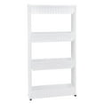 thumbnail image 1 of Multifunctional Slim Storage Shelf Cart Interspace Rack with Pulleys Bathroom - Layers White 4 Layers, 1 of 7
