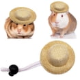 thumbnail image 1 of Multifunctional Small Straw Hat Doll Hat for - Adjustable Elastic Chin Strap Handmade Hamster Cat Dog Reptile Accessory Suitable Indoor Outdoor, 1 of 7