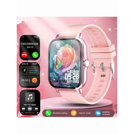 Multifunctional Smartwatch: Wireless Calls, Music, Step Counter, Message Alerts, Sedentary Reminder, Alarm, Watch Faces, Android/iOS Compatible Unisex Mother's Day Gift